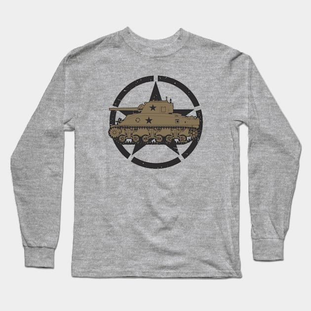 M4 Sherman | World War 2 Vehicle Long Sleeve T-Shirt by Distant War